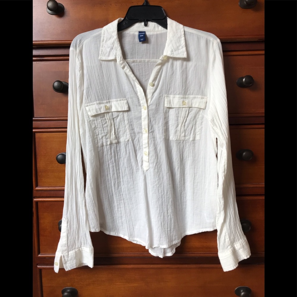 Crinkle Cotton Pullover Top